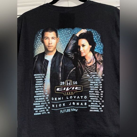 Demi Lovato Nick Jonas 2016 Honda Civic Tour Shirt Size L‎ - Picture 6 of 7